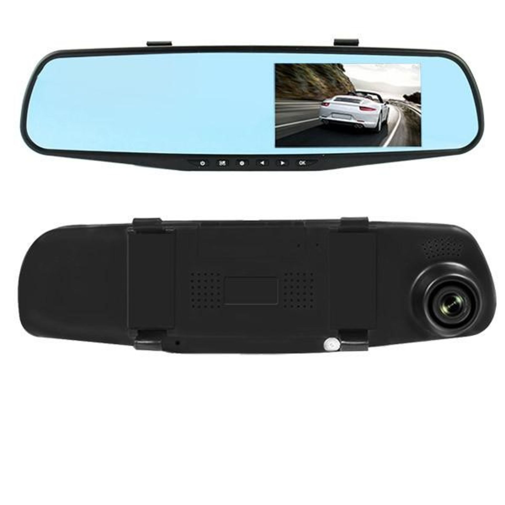 V Brand New Vehicle Rear View Mirror Dash Cam - Attaches to Existing Mirror With Active