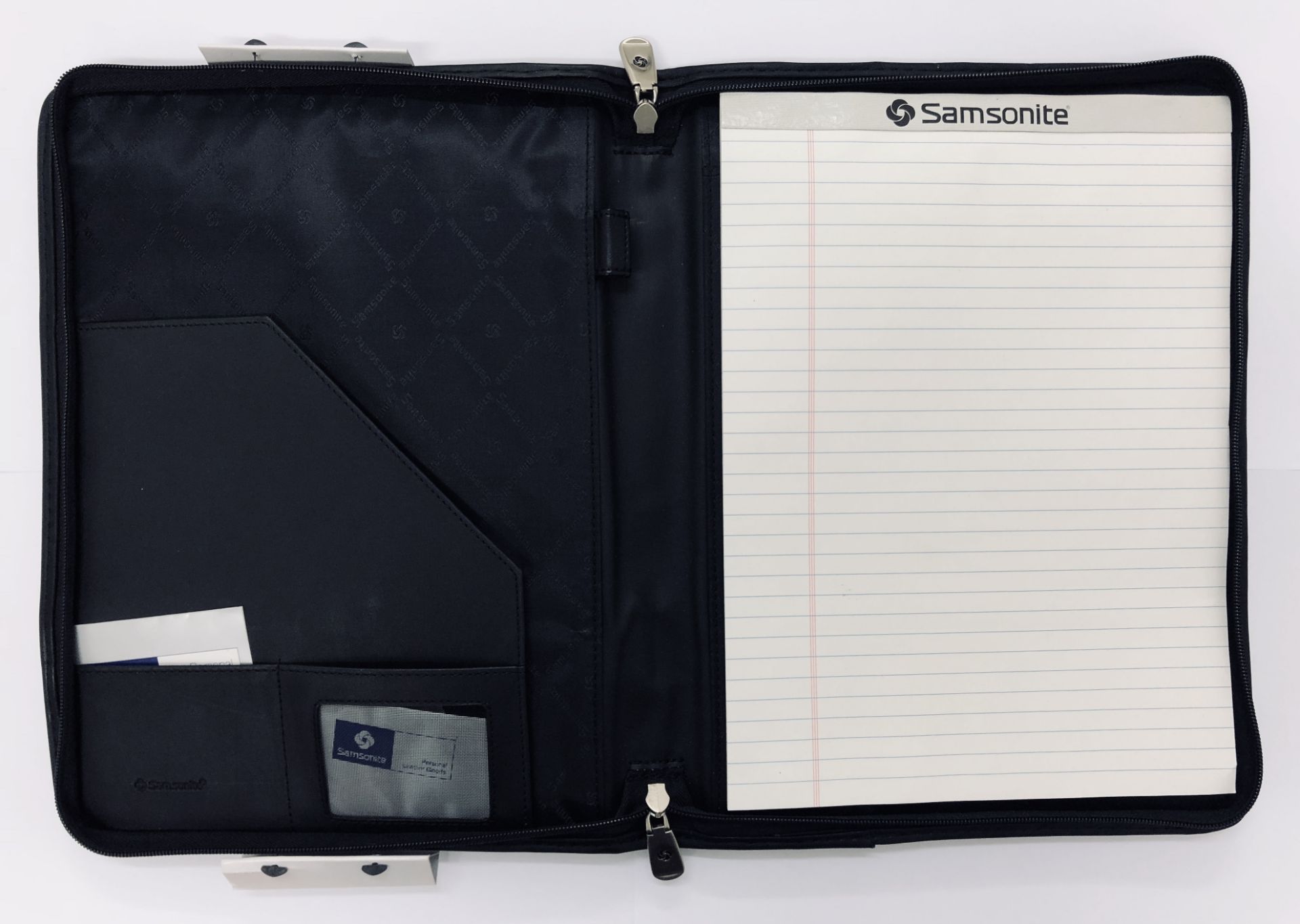 V Brand New Samsonite Canvas & Black Leather Executive Folder With-Pen Pocket-Card Pockets-Writing - Image 2 of 2