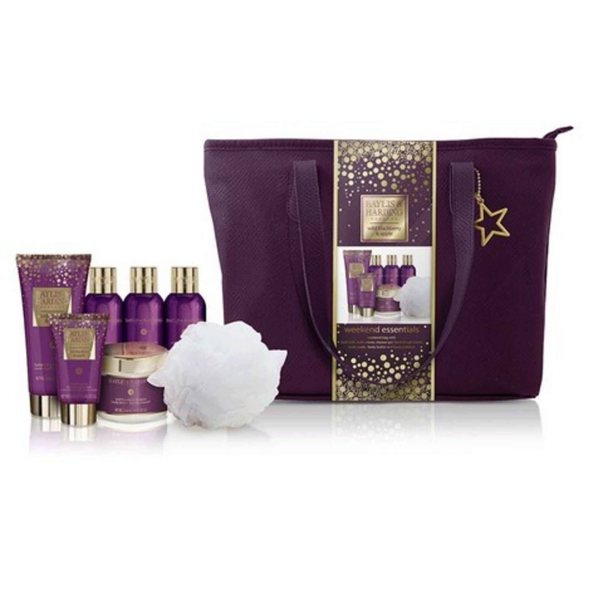 V Brand New Baylis & Harding Wild Blackberry and Apple Relax and Retreat Weekend Bag Including 200ml