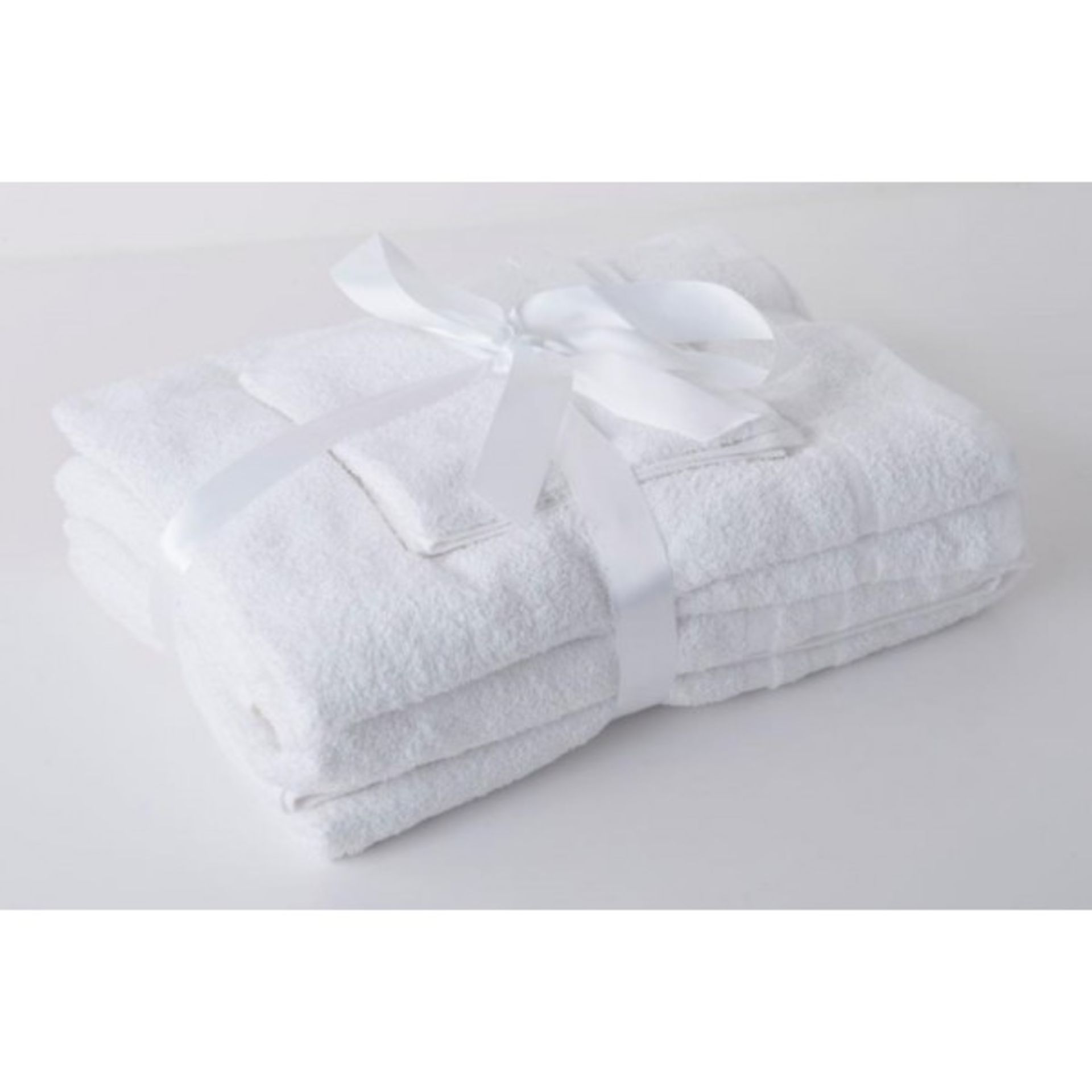 Brand New Six Piece White Towel Bale Set Including Two Bath Towels-Two Hand Towels & Two Face