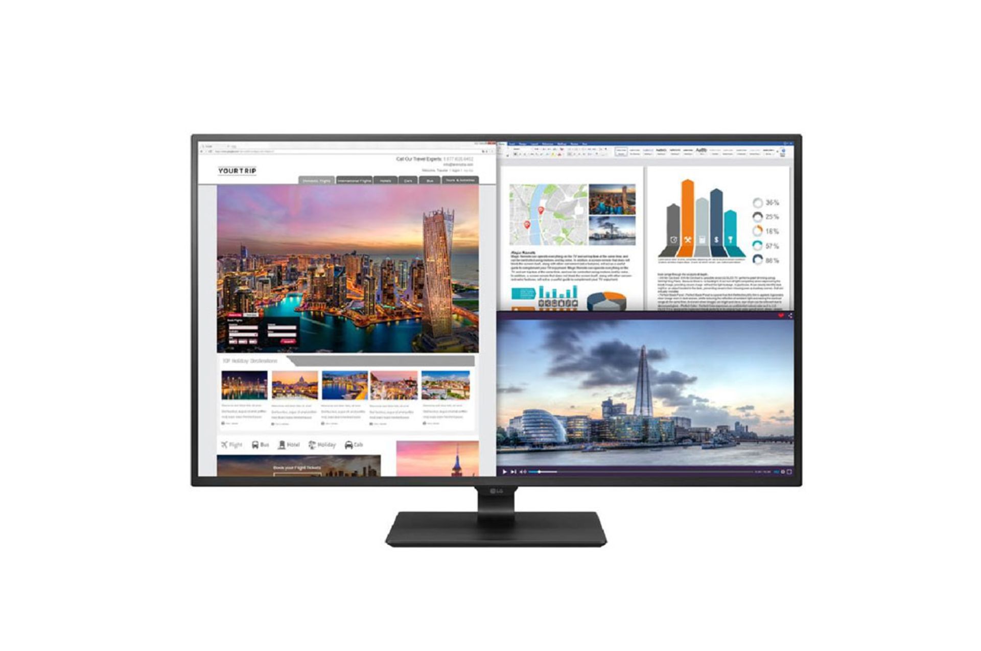 V Grade A LG 43 Inch 4K ULTRA HD IPS LED MONITOR - HDMI, DISPLAY PORT, USB TYPE C - SPEAKERS