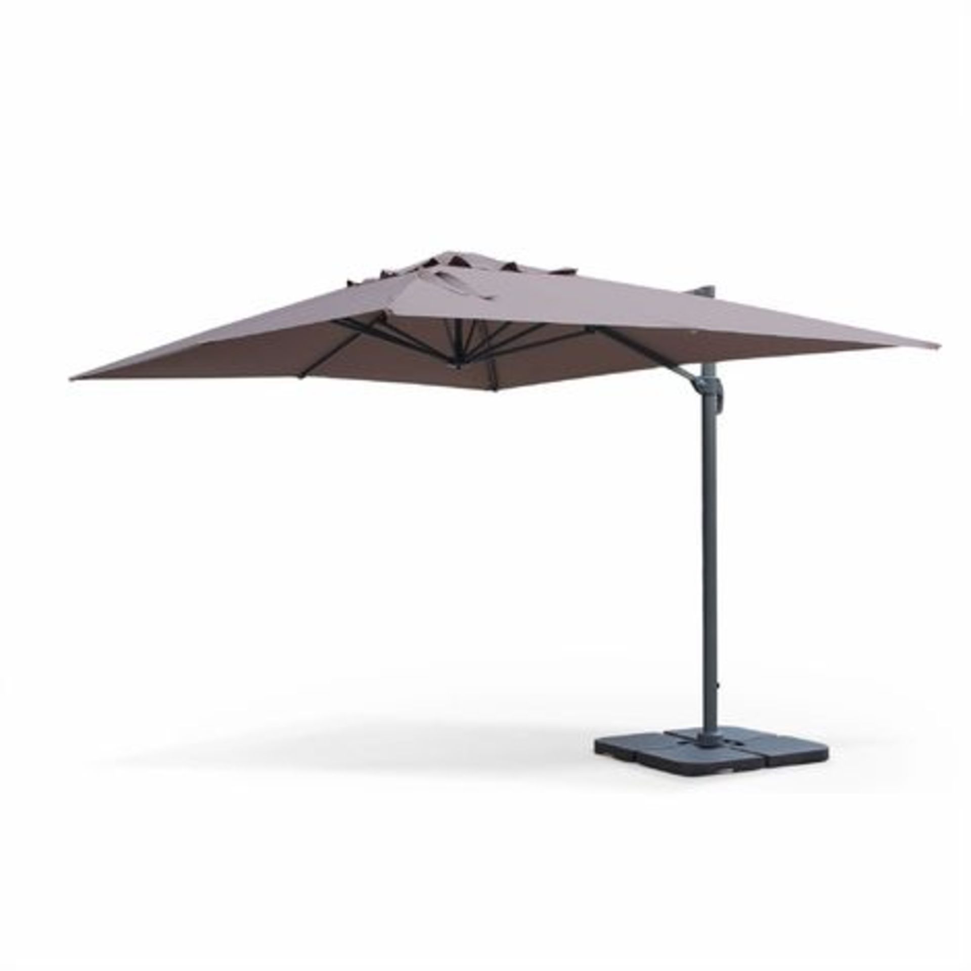V Brand New 3m x 4m Saint Jean Cantilever Parasol Beige/Brown (Base Weights Not Included) Item