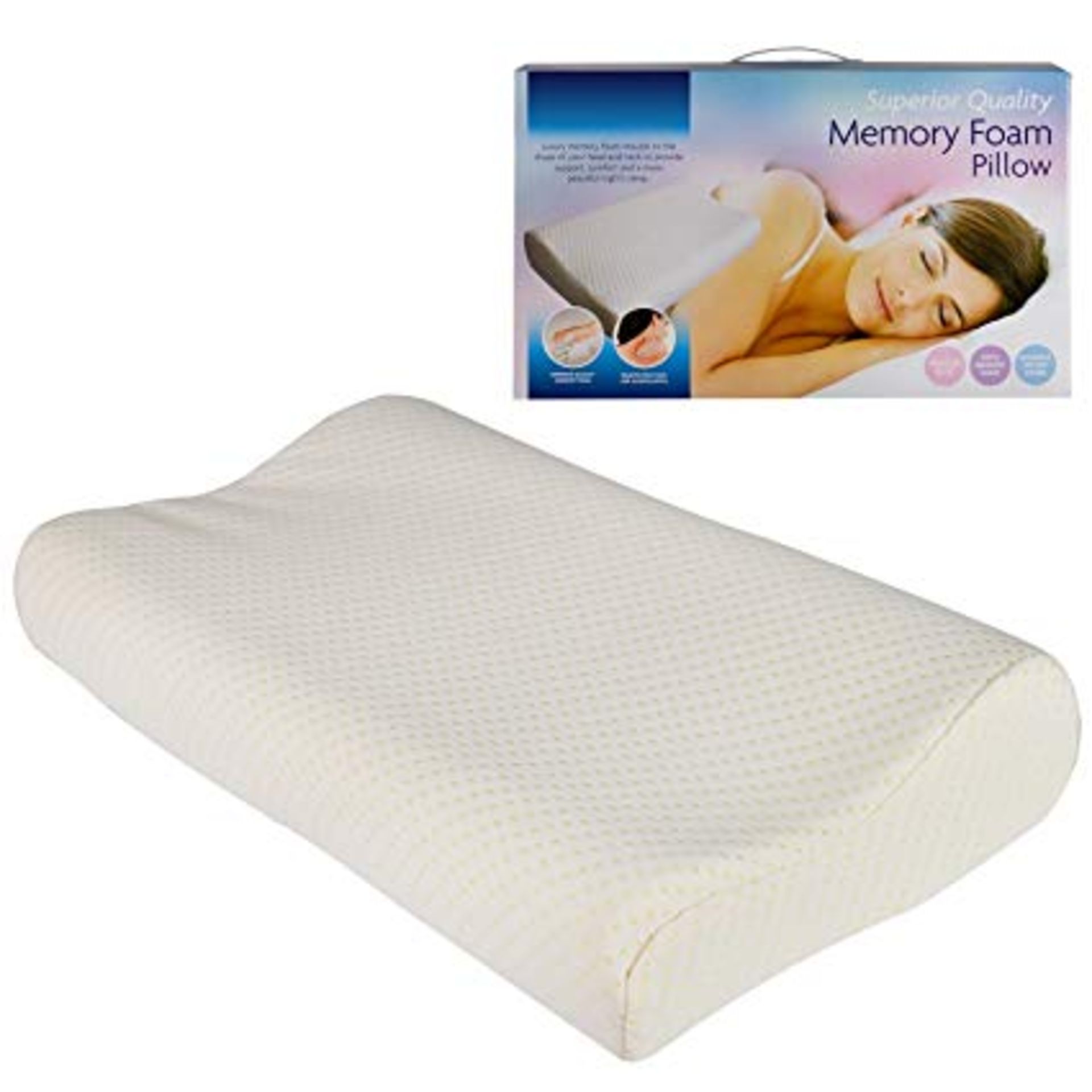V Brand New Memory Foam Pillow - Superior Quality - Washable Zip Cover - Pressure Relief - ISP £19.