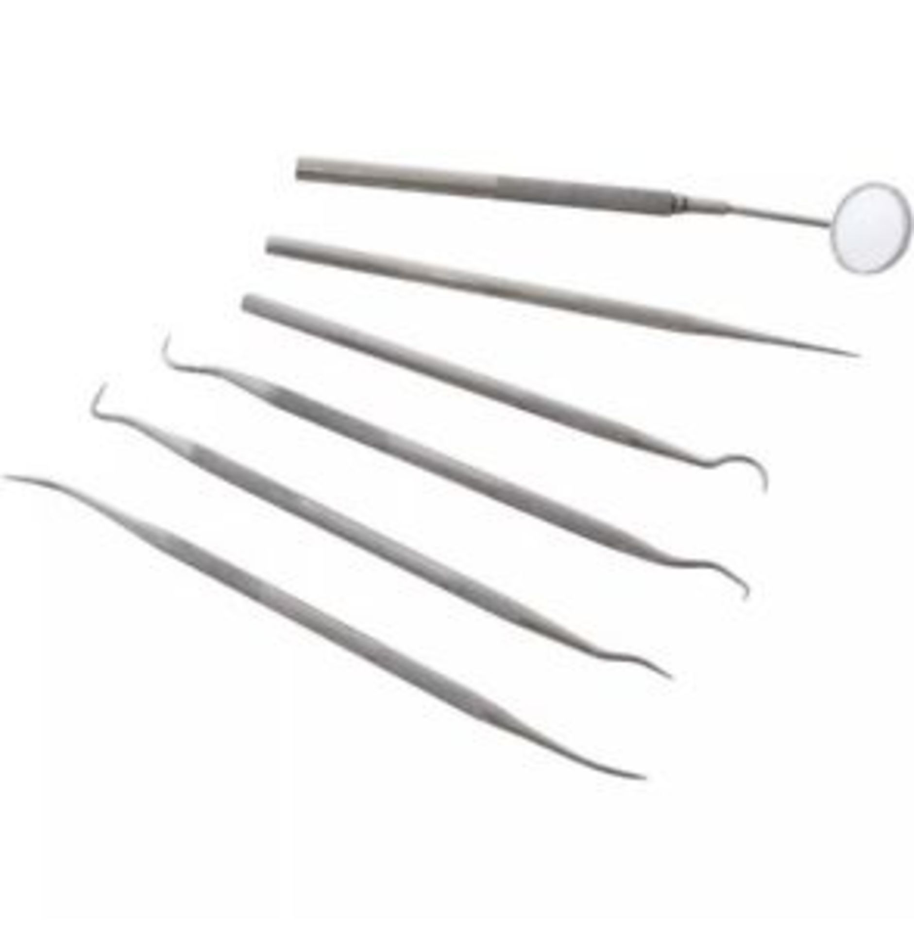 V Brand New Eight Piece Stainless Steel Dental Set Including 8 Asst Probes & Inspection Mirror