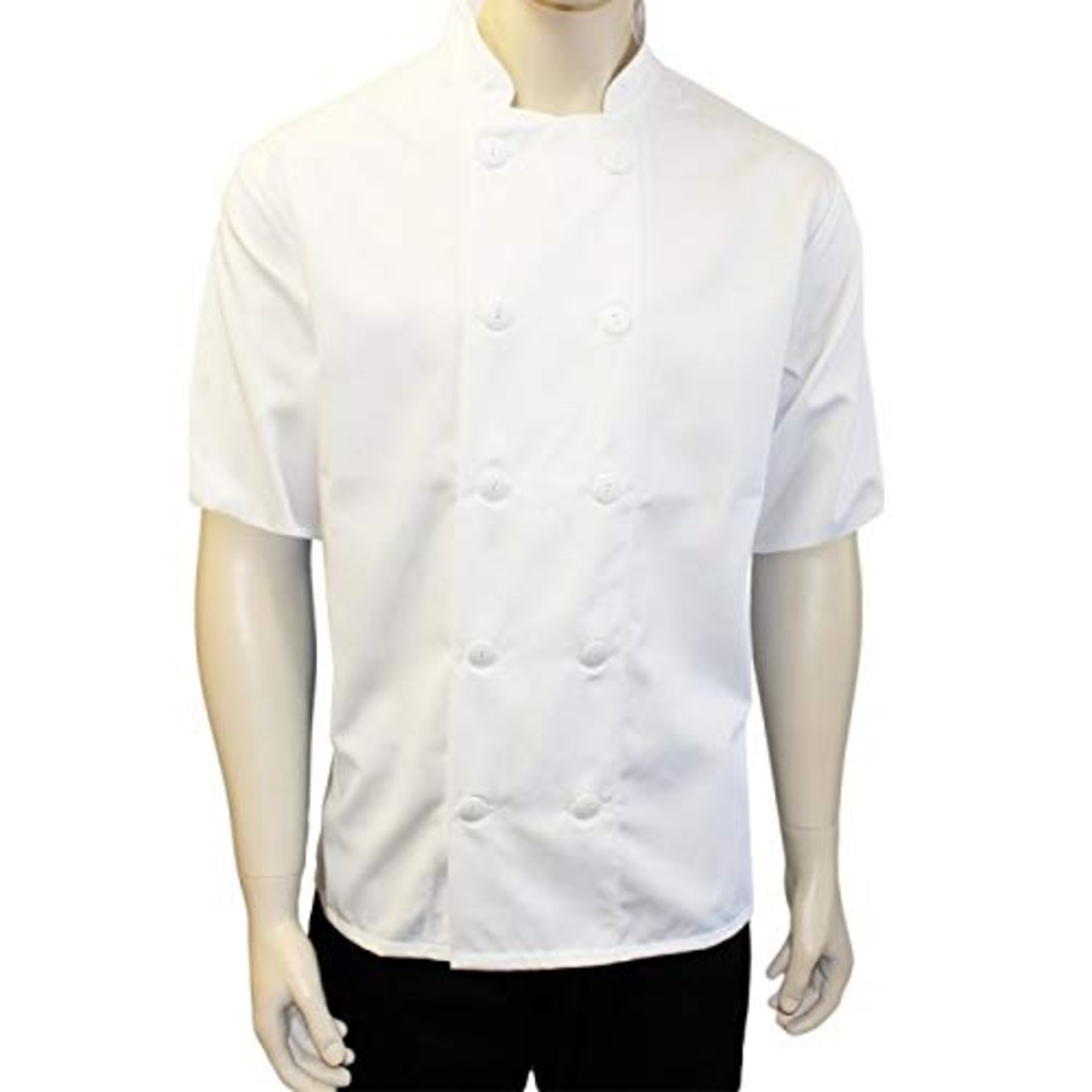 V Grade A Two Fairline Chefs' Jackets size XL, front pocket - unisex - short sleeved