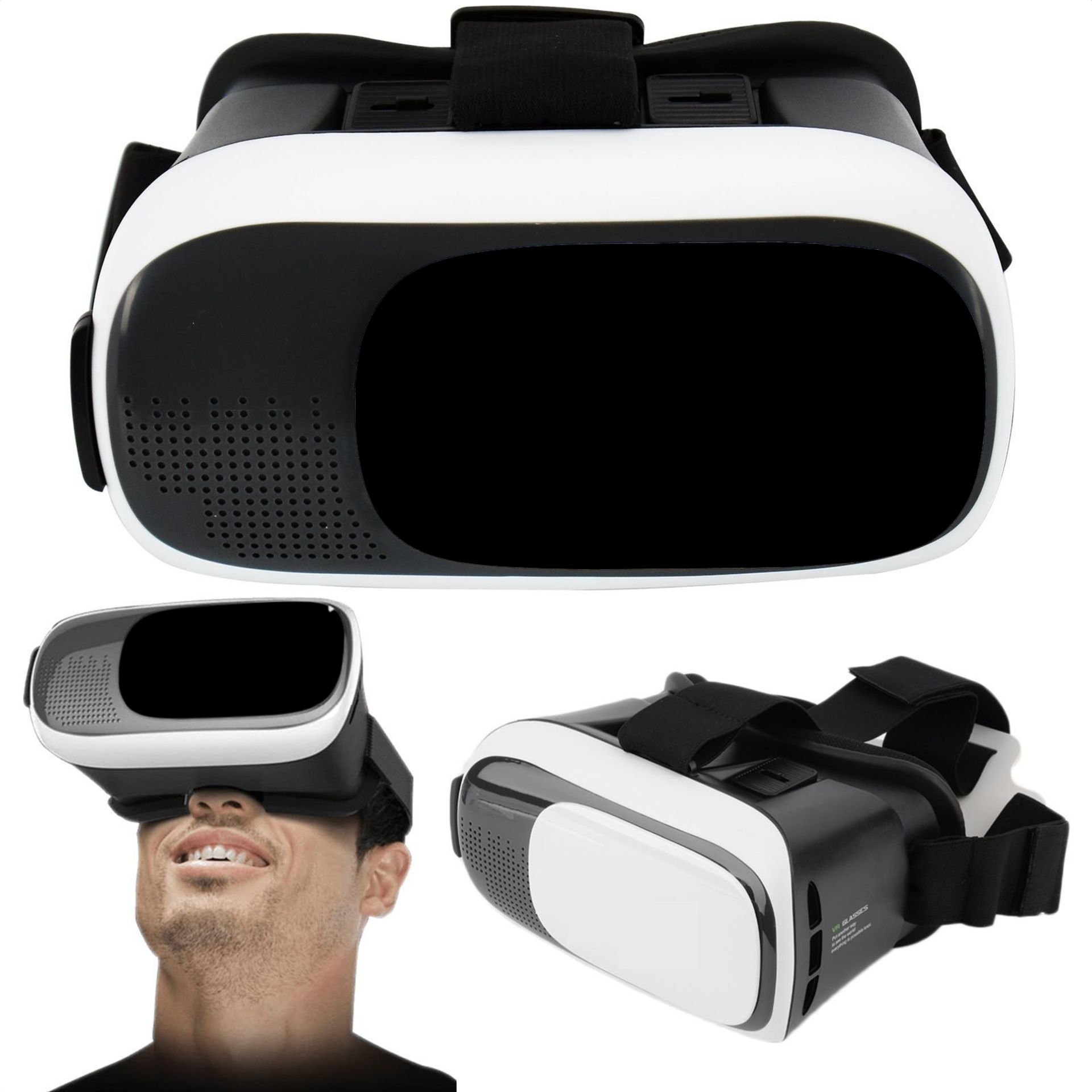 V Brand New VR Virtual Reality Glasses Headset - Padded Section On Goggles - Sliding Viewing Section
