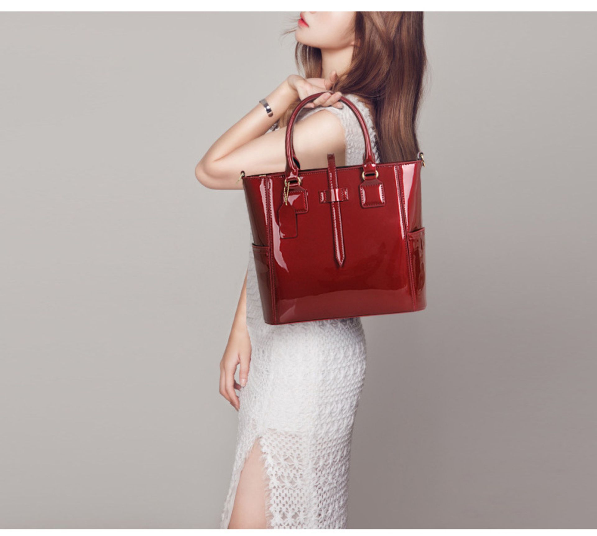 Brand New Black Three Piece Fashion Bag Set Inc Large Handbag / Clutch Evening Bag And Small Card - Image 3 of 4