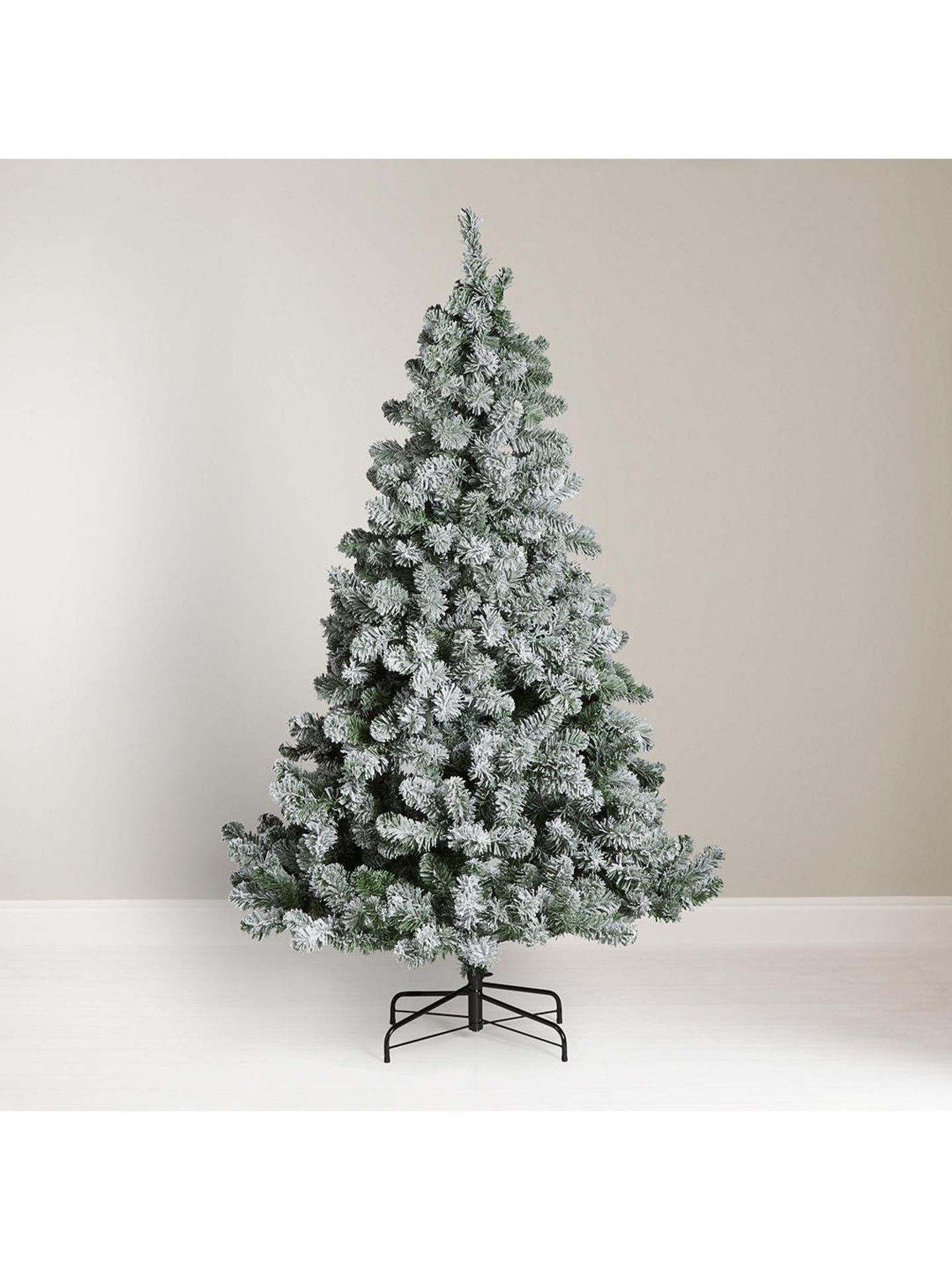 V Brand New Fantastic 6ft (1.8m) Snowy Christmas Tree - Classic Shape - Pull Down Branches -