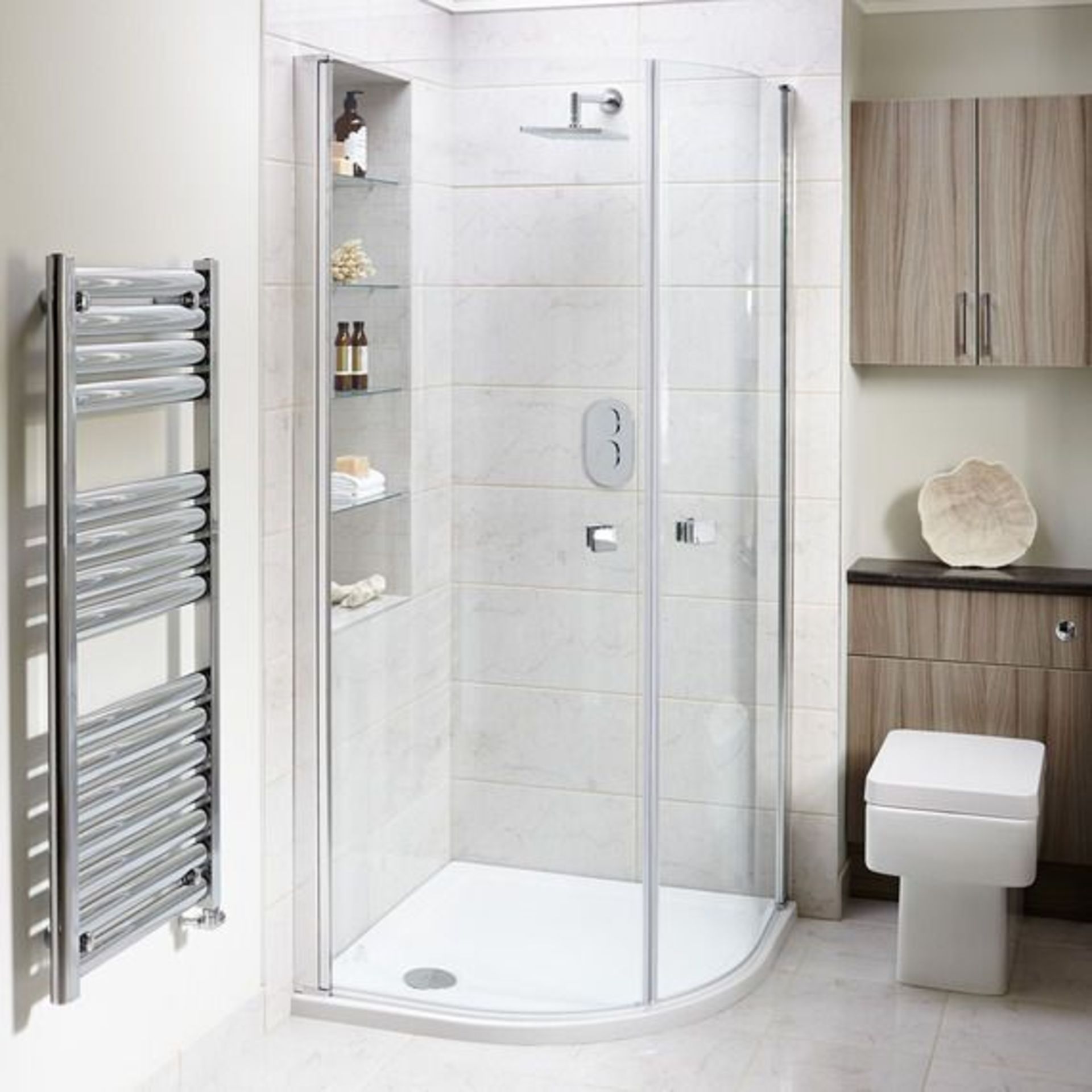 V Brand New Bathstore Alantes 900 Quadrant Clean Plus Chrome Shower Enclosure - Homebase Price £429