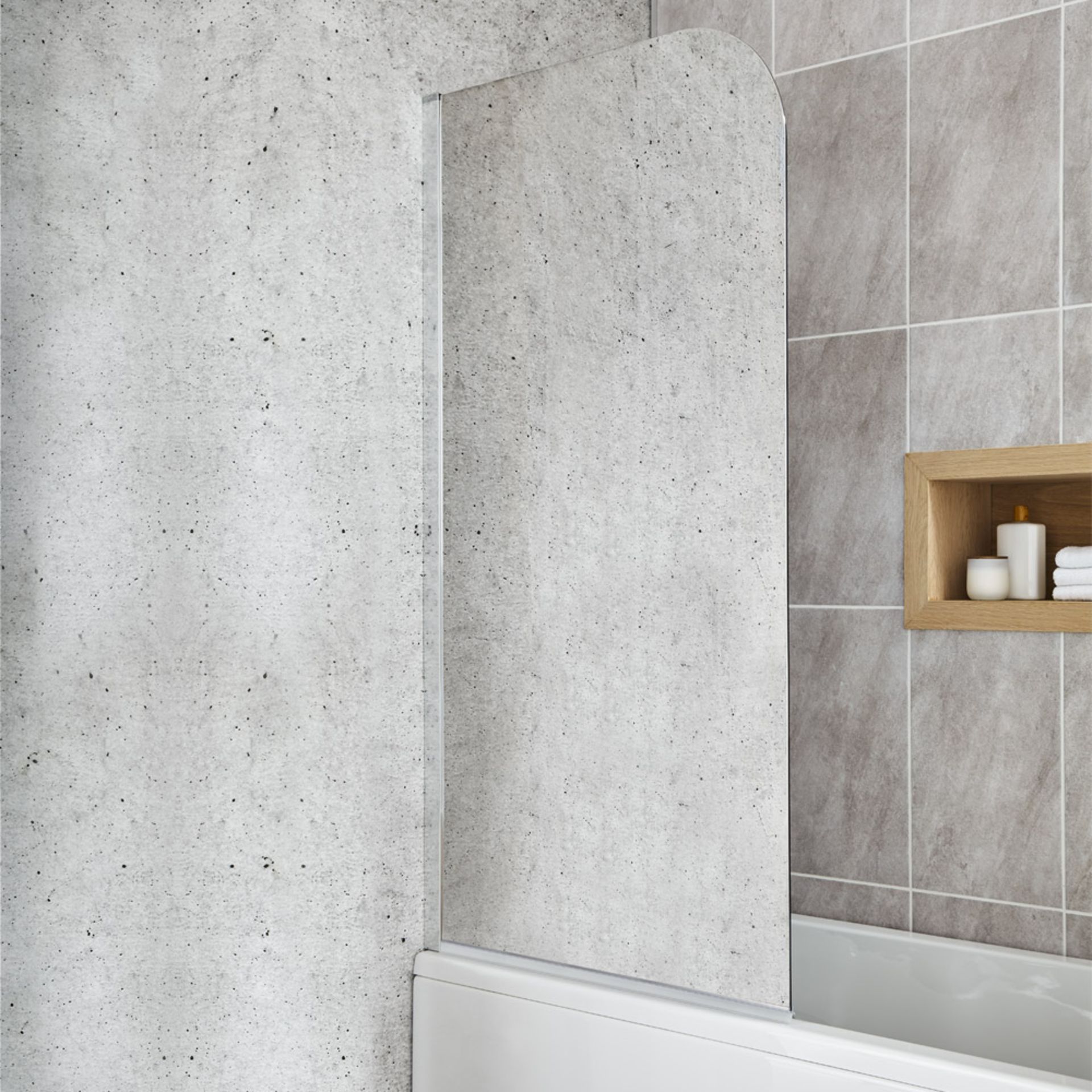 V Brand New Bathstore Atlantes 750 Mirrored Bath Screen Clean Plus - Left Hand Side - Homebase Price