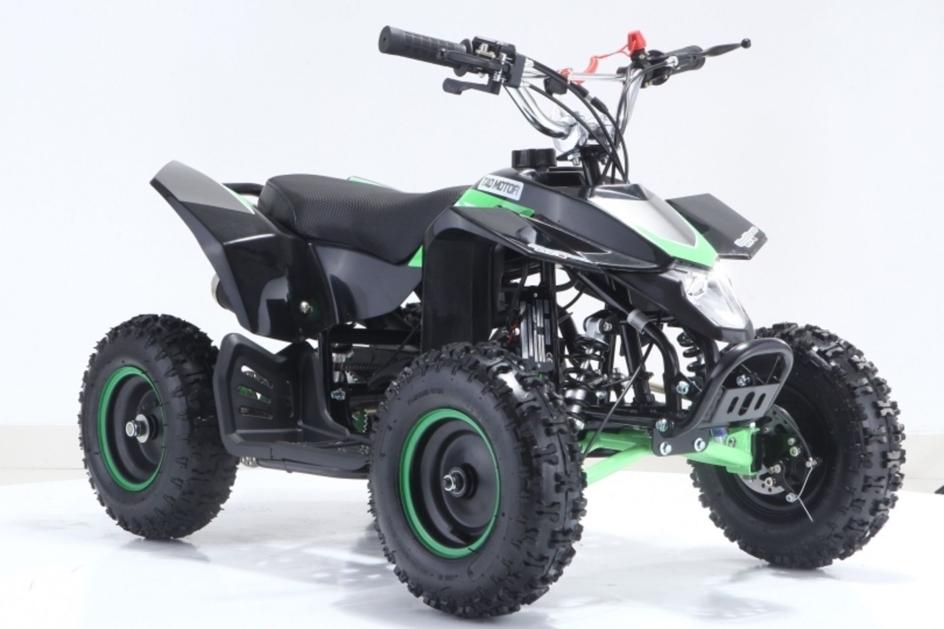 V Brand New 50cc Avenger Mini Off Road Quad Bike - Green & Black or White & Orange - Air Cooled -