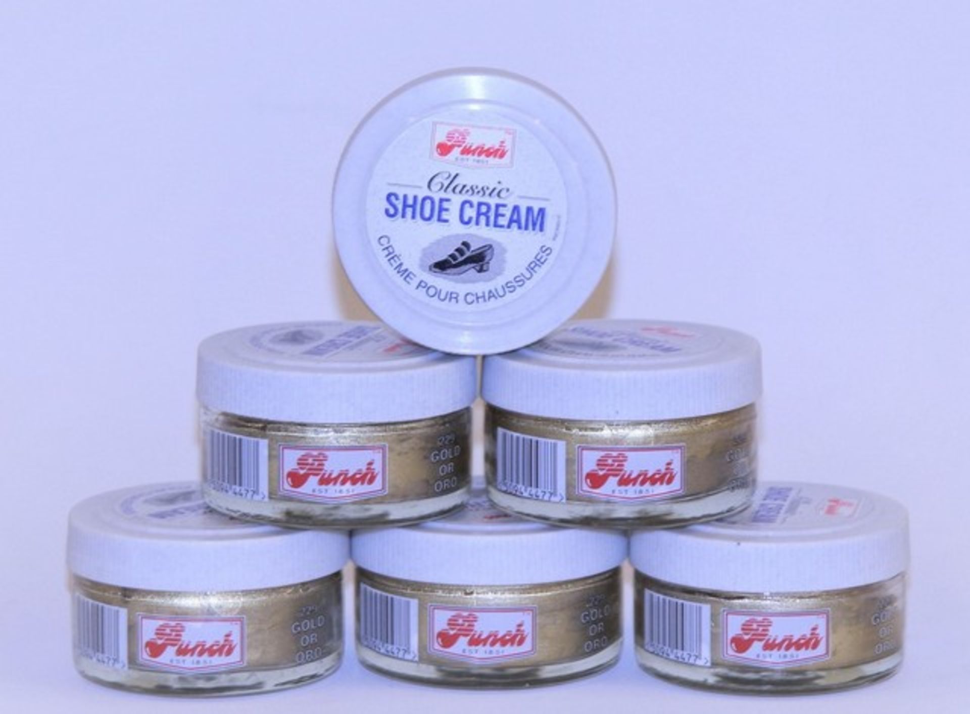 V Brand New A Lot Of Six 50ml Jars Punch Classic Gold Shoe Cream