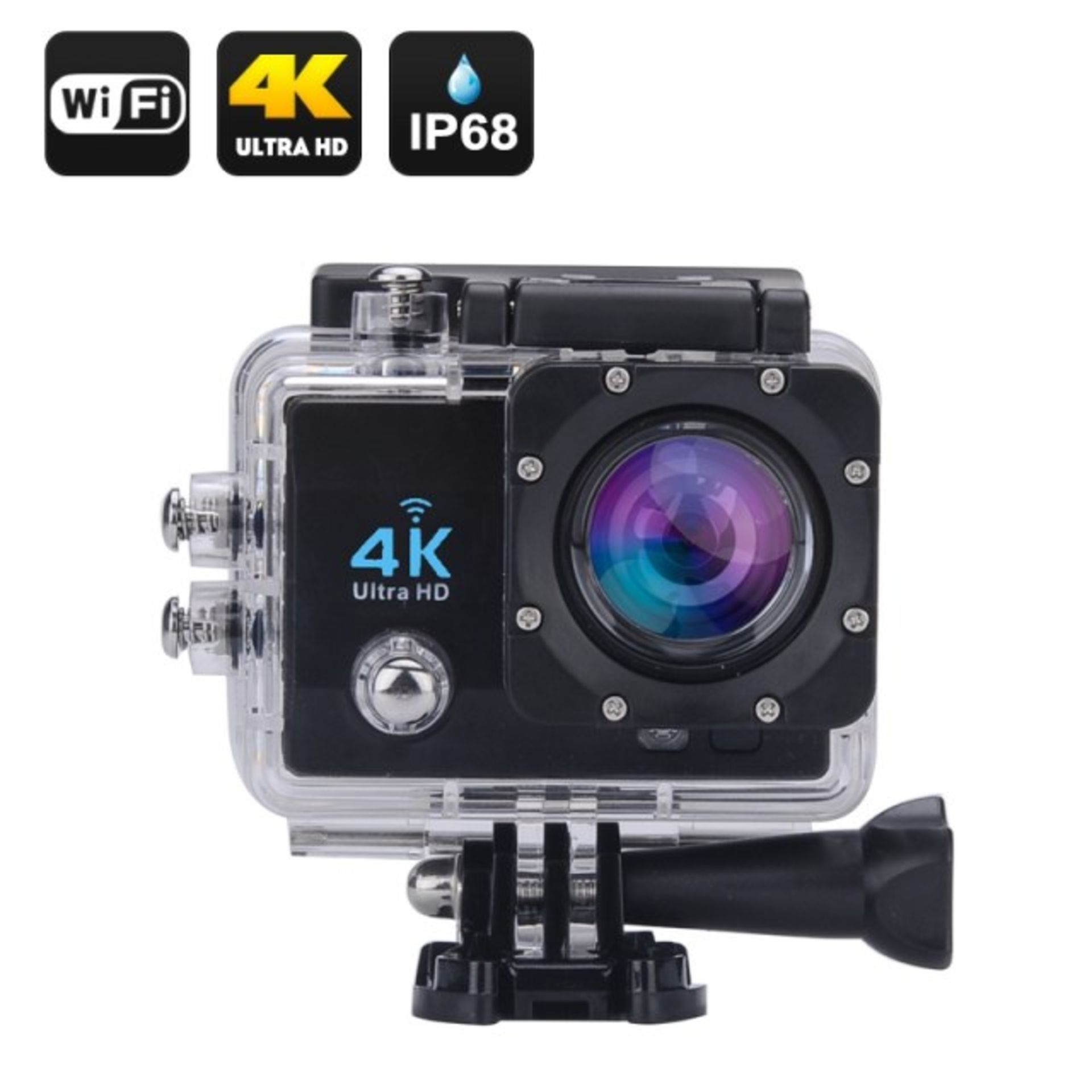 Brand New Full Ultra HD 4K Waterproof WiFi Action Camera With Audio - Box And Accessories - 30m