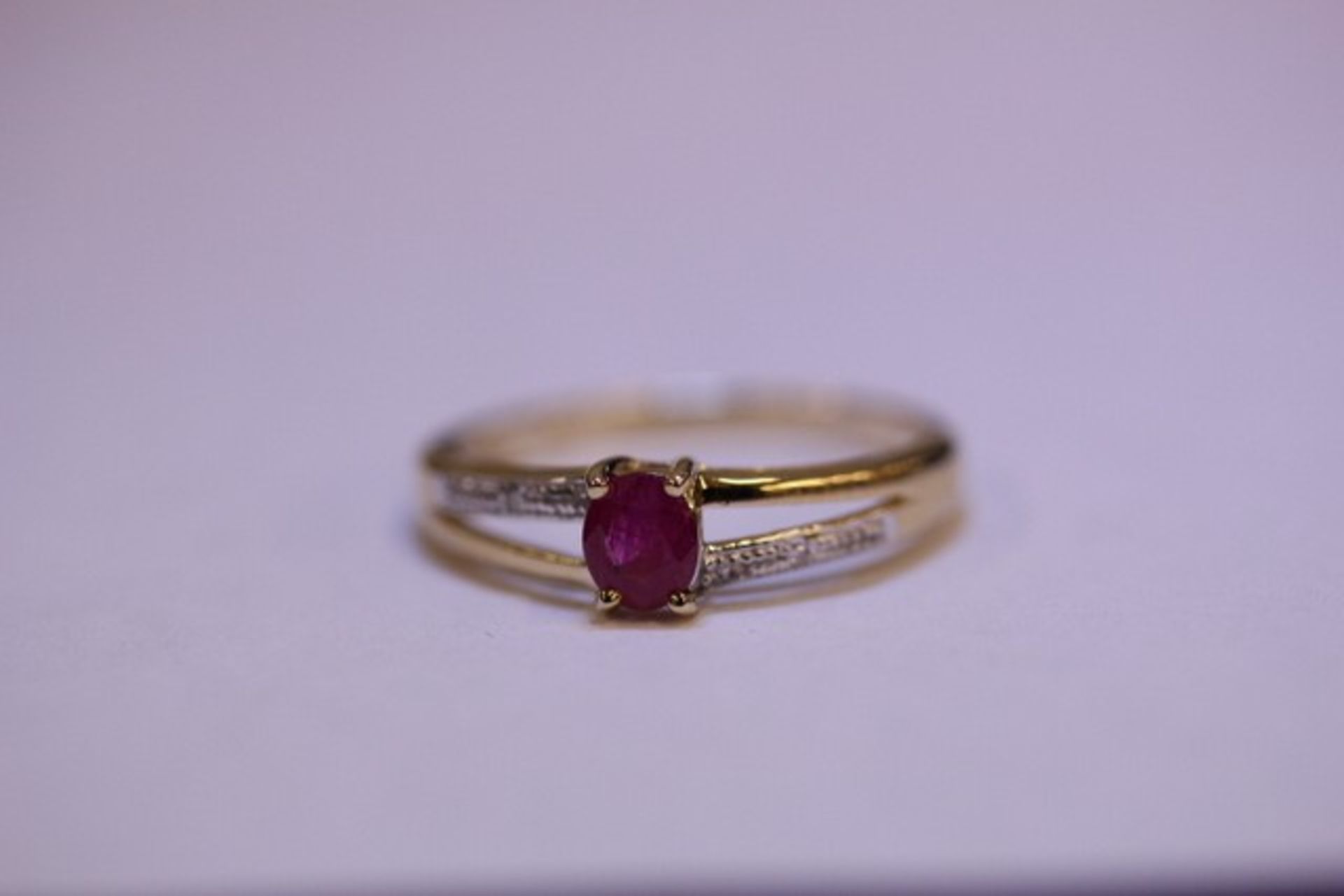 Brand New Yellow Gold Ruby & Diamond Ring