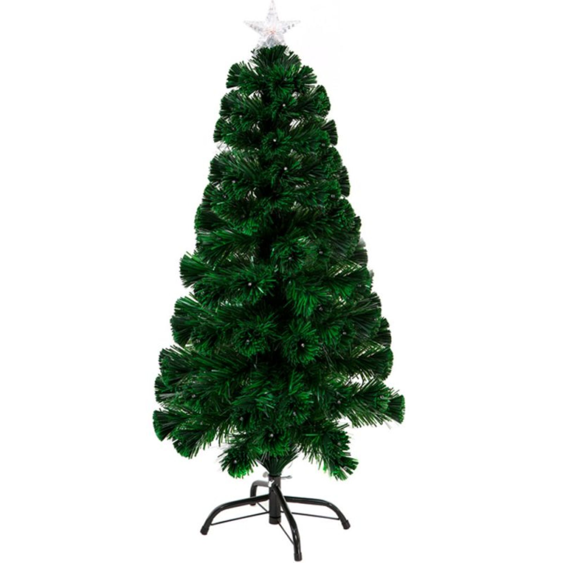 V Brand New 120cm LED & Fibre Optic Christmas Tree With Base