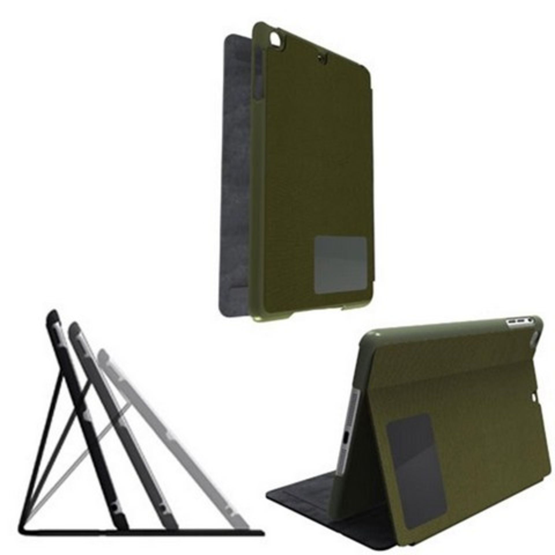 V Brand New Kensington Hard Folio Case & Adjustable Stand Olive Green For iPad Air & iPad Air 2 RRP: