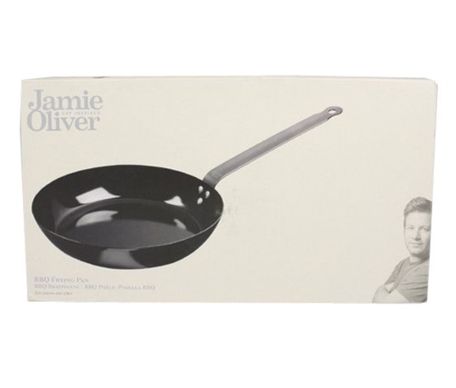 V Brand New Jamie Oliver 24cm BBQ Frying Pan - Carbon Steel With Enamel Coating, Heat Resistant Up