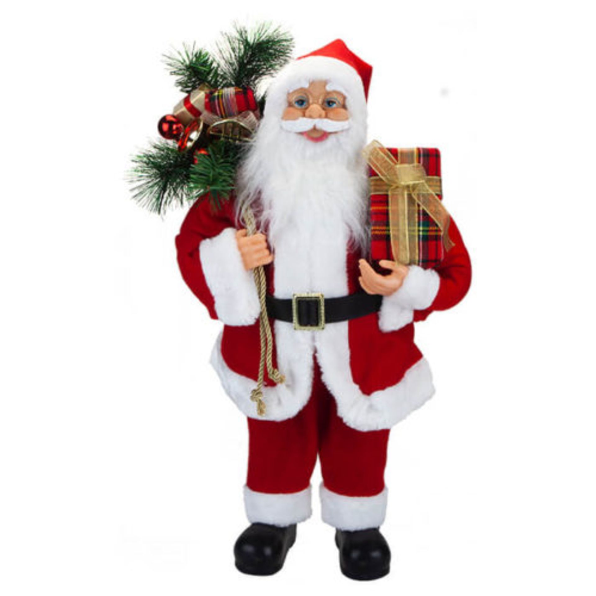 V Brand New 45cm Light Up Standing Santa Decoration With Hang Tag