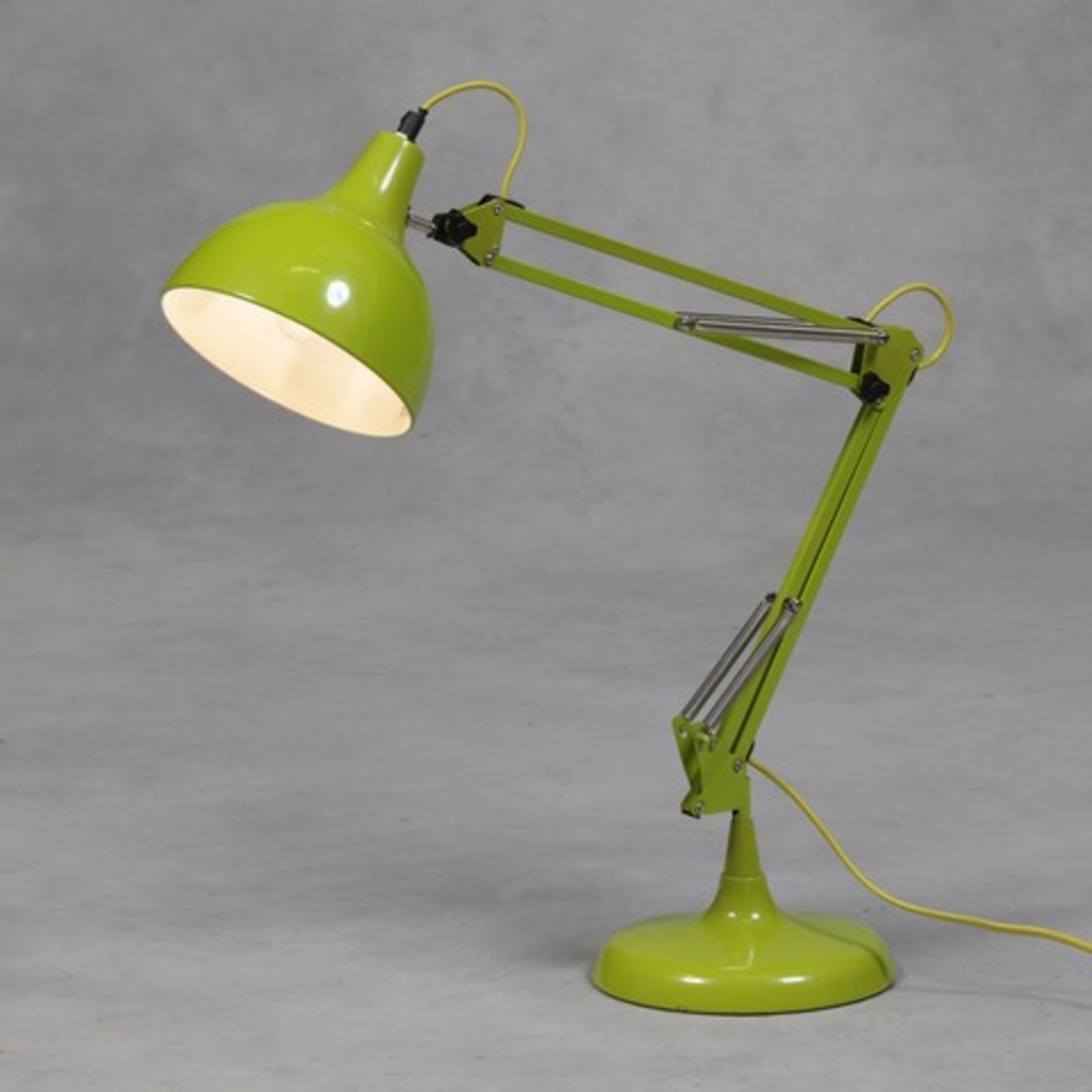 V Brand New Lime Green Traditional Large Classic Desk Lamp (Yellow Fabric Flex)