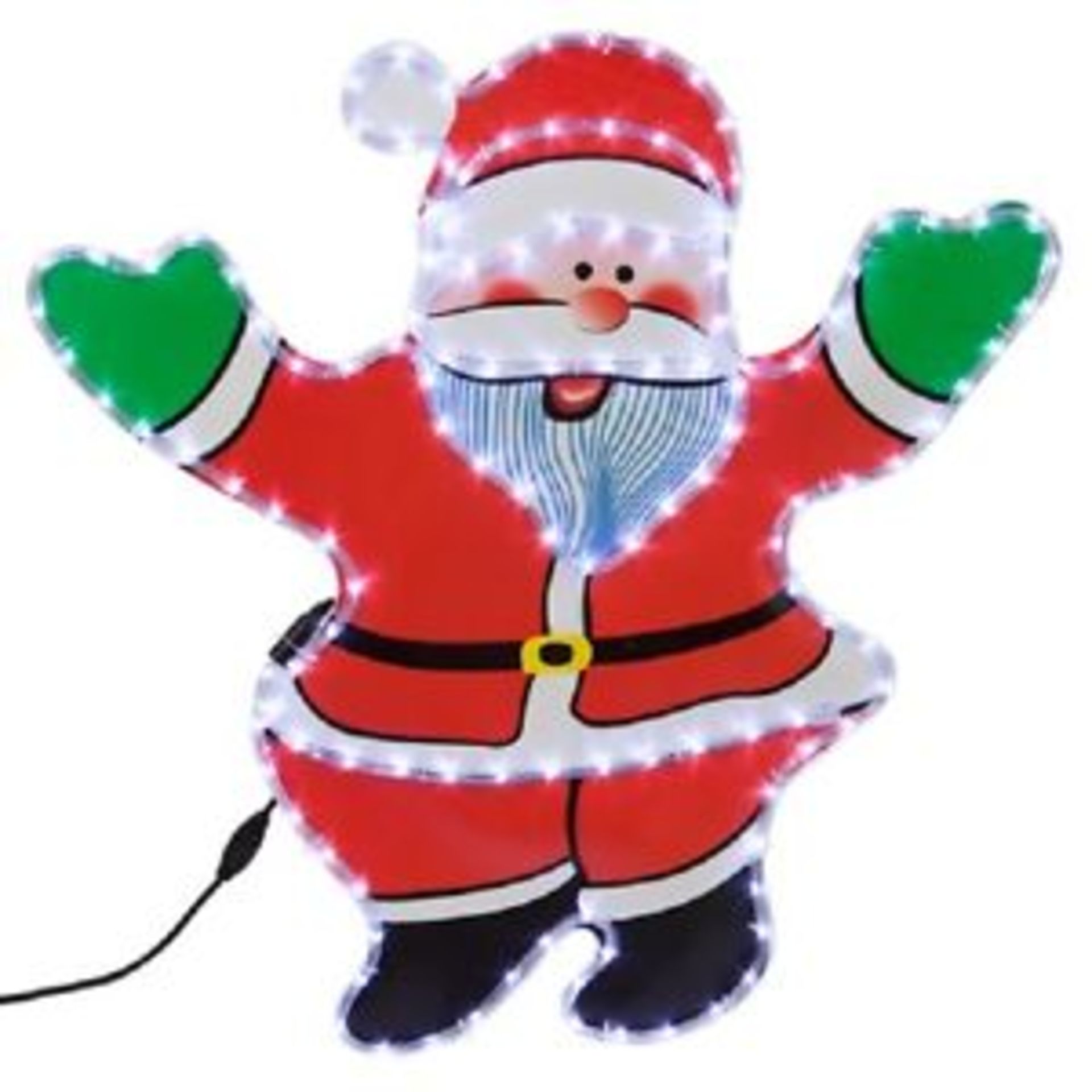 V Brand New Light Up 85cm Santa Christmas Silhouette With Stand