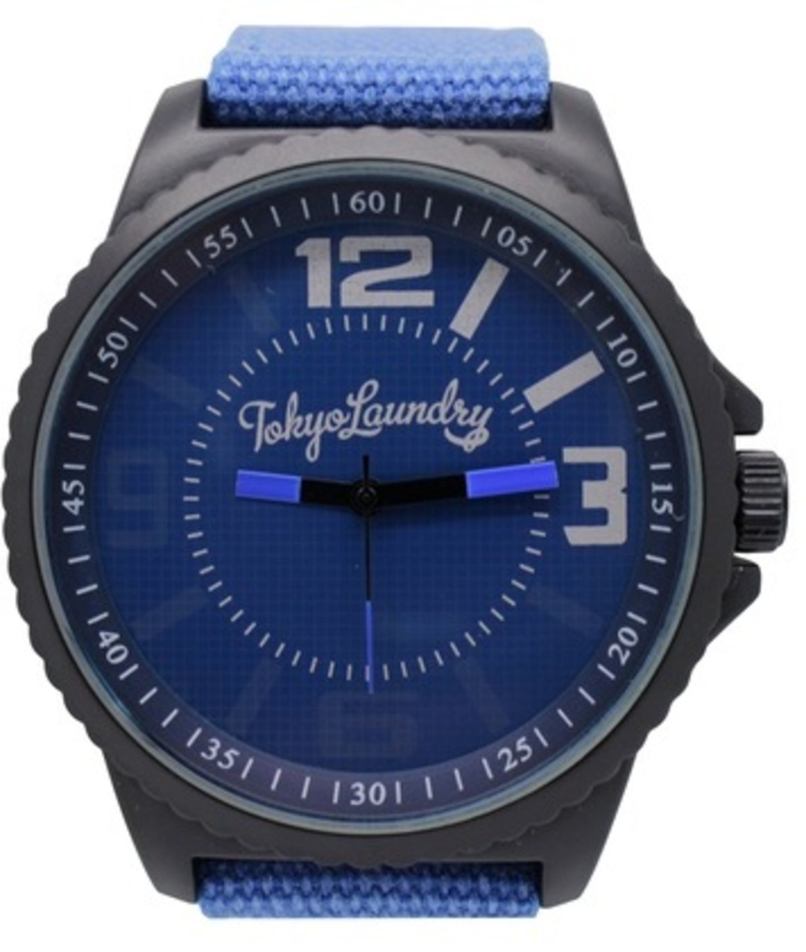 V Brand New Gents Tokyo Laundry Blue Canvas Strap Analogue Watch - RRP £49.99