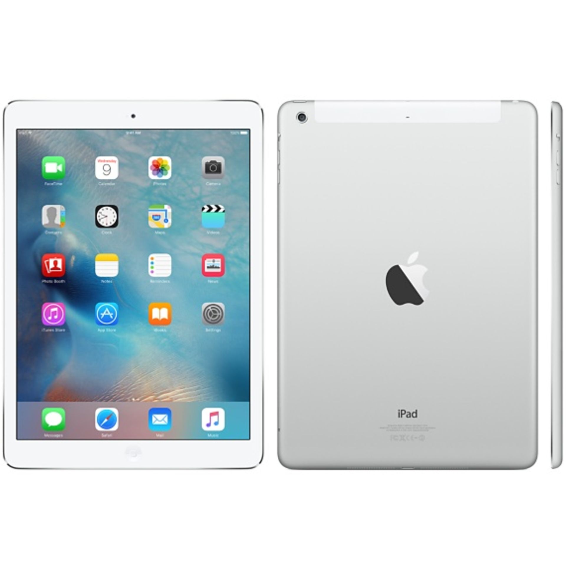 V Grade A/B Apple iPad Air 16GB with 4G and Wi-Fi - Silver/White - Generic Box