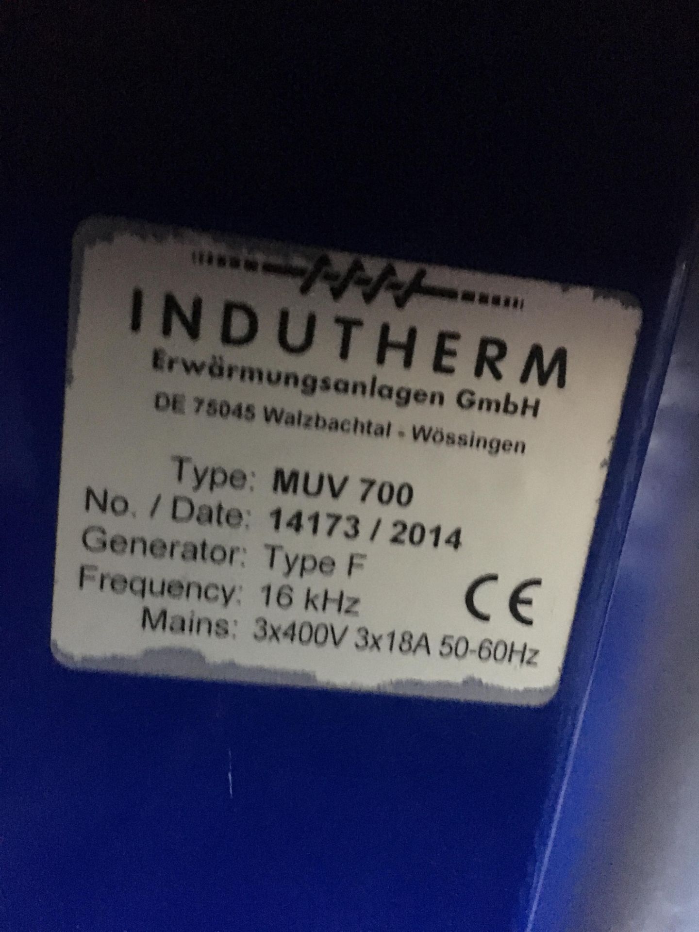 Indutherm MUV-700 Type F electric casting oven, serial no: 14173 (2014) - Bild 2 aus 2