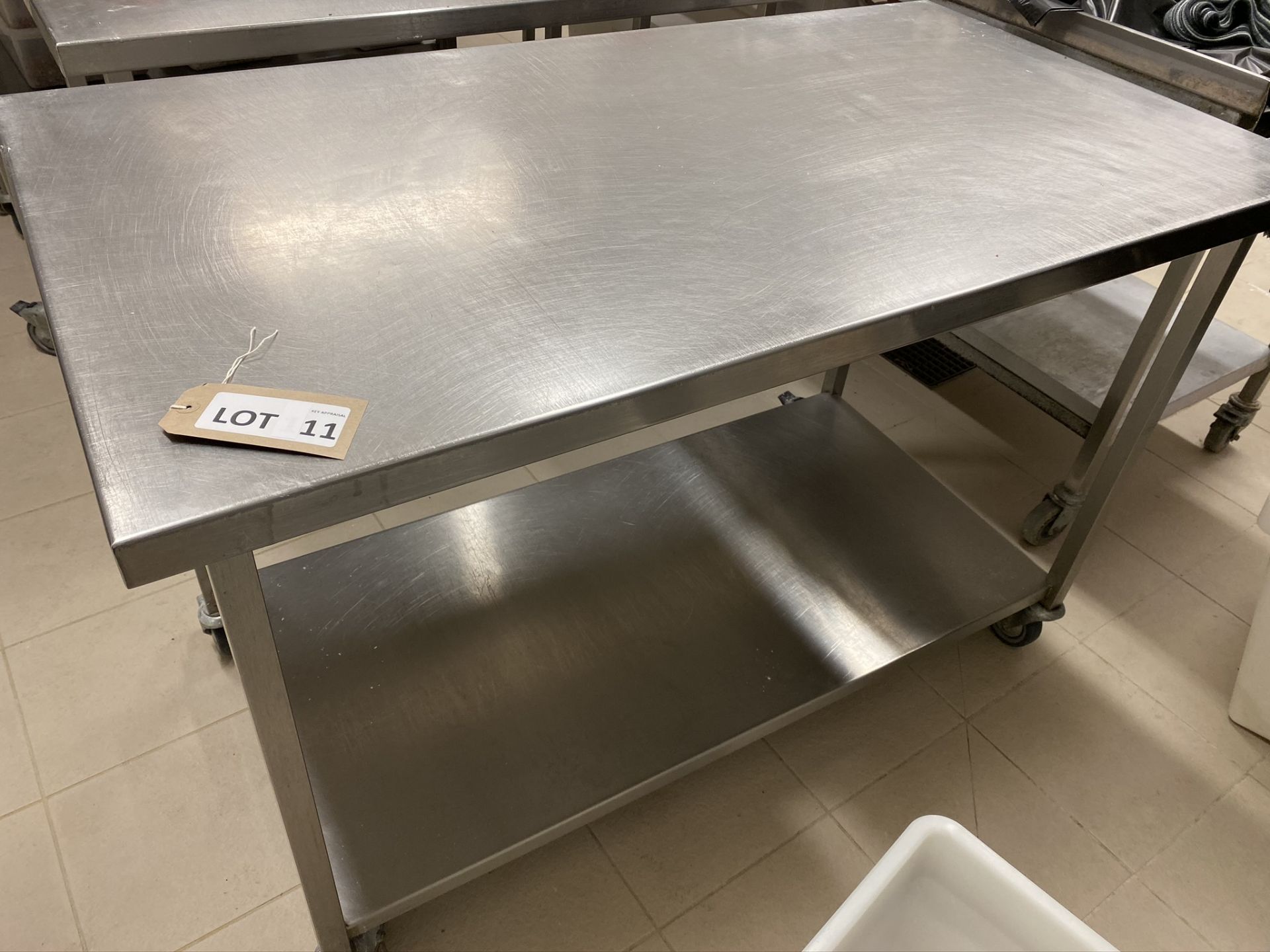 1.2m stainless steel food prep table (mobile)