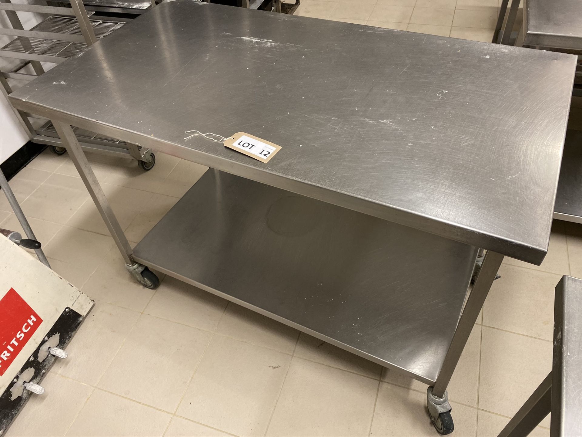 1.2m stainless steel food prep table (mobile)