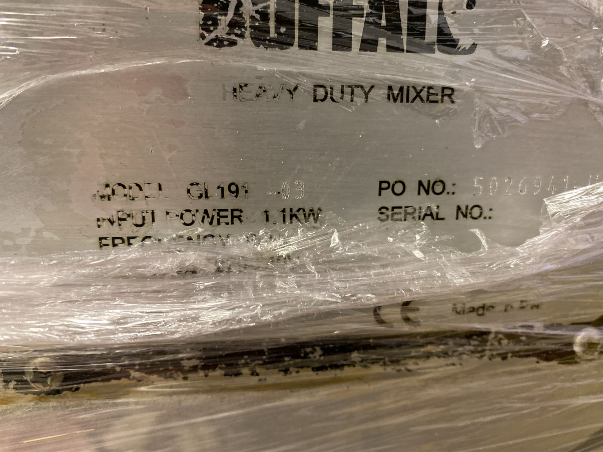 Buffalo GL191 heavy duty bowl mixer, Serial No: not legible, Metcalfe SM7 bowl mixer, Serial No: - Image 2 of 5