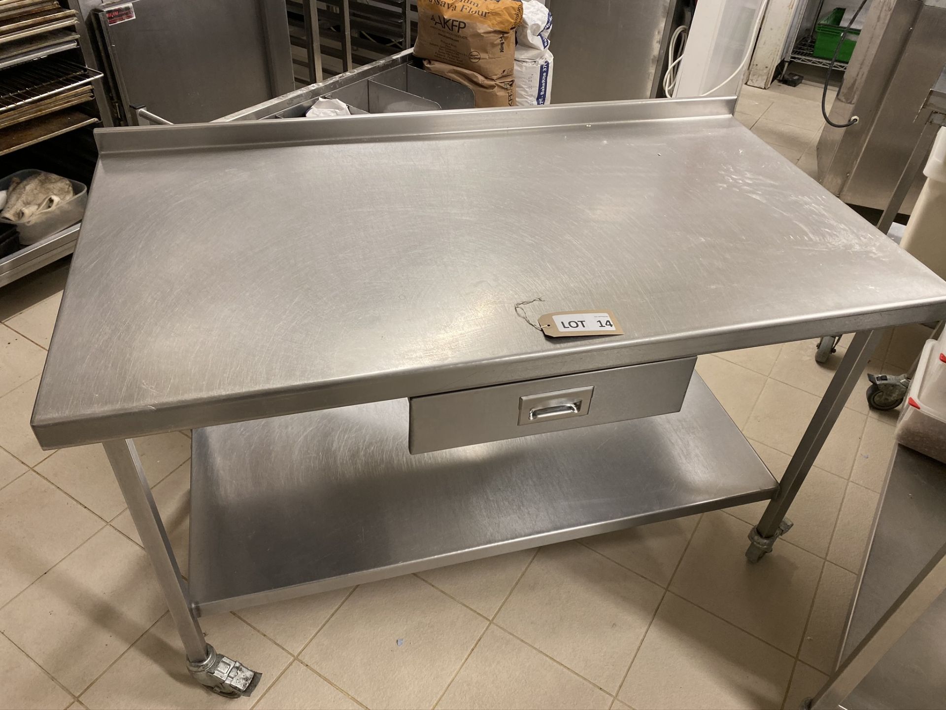 1.2m stainless steel food prep table (mobile)