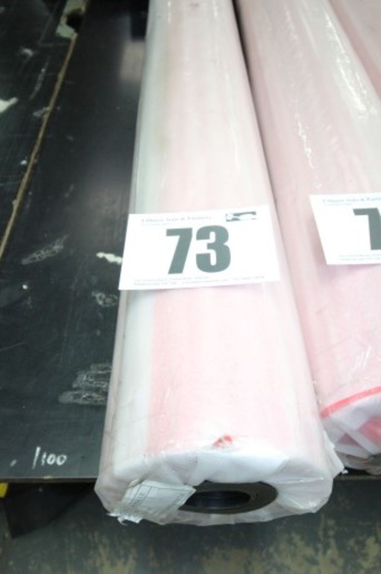 5FT ROLL OF RED TARPAULIN MATERIAL. (FORKLIFT CHARGE: £5.00 PLUS VAT)