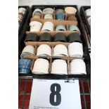 TRAY OF 24 TUB STYLE EGG CUPS INC. BEIGES & BROWNS.