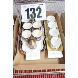 BOX & CONTENTS CONTAINING 2 SETS OF EGG CUPS INC. SET OF 4 MIDWINTER & SET OF 4 + SALT & PEPPER &