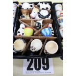 BOX & CONTENTS OF 10 ANIMAL / COW RELATED EGG CUPS.