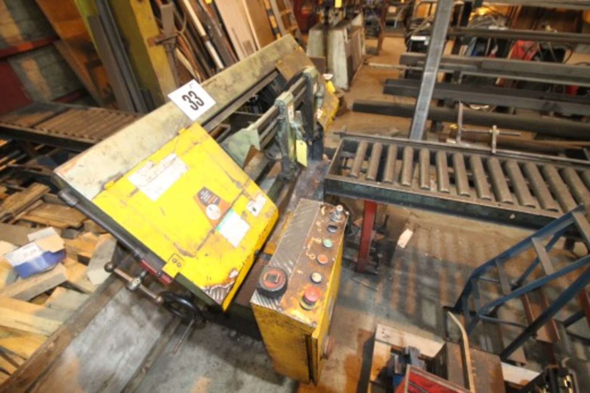 ADDISON SEMI AUTOMATIC BAND SAW COMPLETE WITH FEED-IN / FEED-OUT ROLLS, MODEL MH101611, 3-PHASE - Image 2 of 2