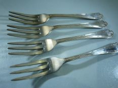 Set of Four hallmarked silver cake forks by Roberts & Belk Sheffield 1972. approx weight -134.7g