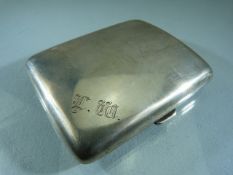 Hallmarked silver cigarette case, Birmingham. Approx weight - 91.1g