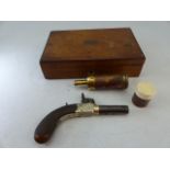Ladies Muff Pistol by Clabrough, J.P circa 1850. Made in Lincoln this canon barrel pistol with