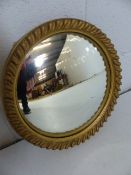 Small gilt framed porthole mirror