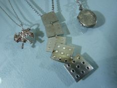 Three hallmarked silver necklaces to include a locket