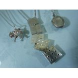 Three hallmarked silver necklaces to include a locket