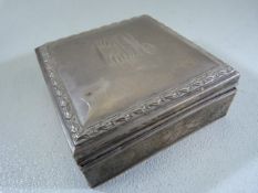 Silver Hallmarked trinket box with green velvet lining Birmingham 1907