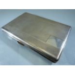 Hallmarked silver London cigarette case with engine turned decoration . approx weight - 192.3