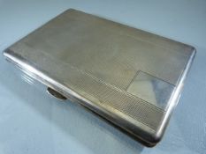 Hallmarked silver London cigarette case with engine turned decoration . approx weight - 192.3