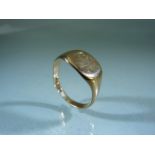9ct Rose Gold signet ring. Approx weight 4.3g