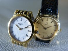 Two Ladies watches. A Gold Plated Rotary "Cheltenham" watch & an Omega De Ville ladies wristwatch