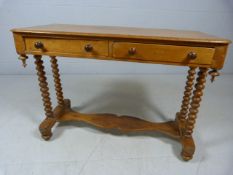 Pine dressing table with drop finials to front