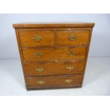 Antique pine chest of five drawers