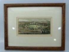 Late 17th Century hand coloured print of the Rollright